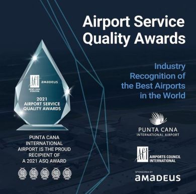    15 Septiembre 2022 
 Aeropuerto Internacional de Punta Cana galardonado por 6to. año en ceremonia de premiación del Consejo Internacional de Aeropuertos 
